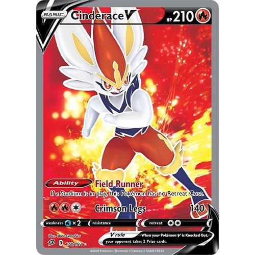Cinderace V (Full Art) (178/192) (SWSH02: Rebel Clash) - PokéBox Australia