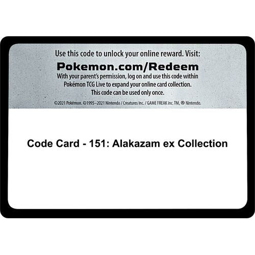 Code Card - 151: Alakazam ex Collection [SV: Scarlet & Violet 151] - PokéBox Australia