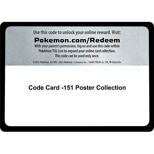 Code Card - 151 Poster Collection [SV: Scarlet & Violet 151] - PokéBox Australia