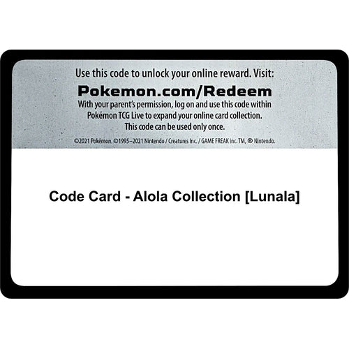 Code Card - Alola Collection [Lunala] (Miscellaneous Cards & Products) - PokéBox Australia