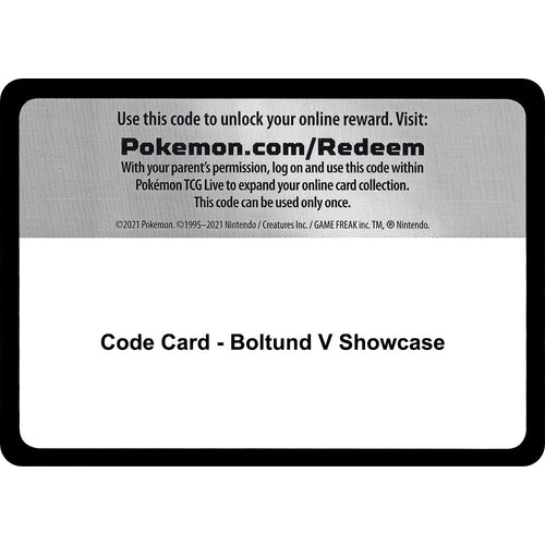 Code Card - Boltund V Showcase (Miscellaneous Cards & Products) - PokéBox Australia