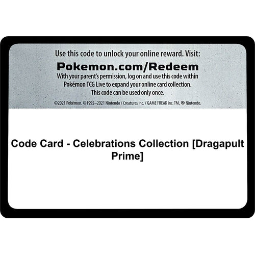Code Card - Celebrations Collection [Dragapult Prime] (Celebrations) - PokéBox Australia