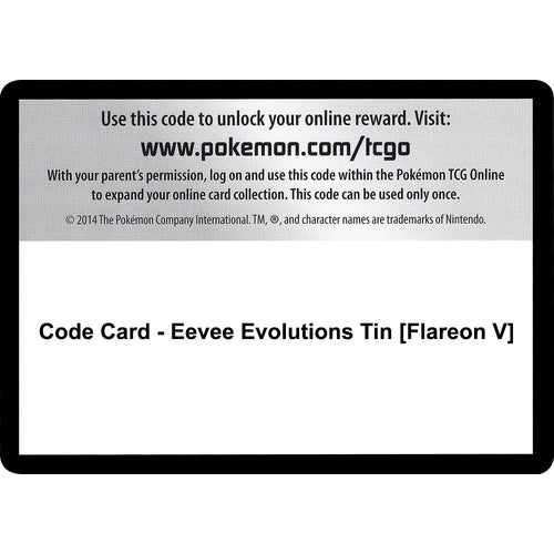 Code Card - Eevee Evolutions Tin [Flareon V] (Miscellaneous Cards & Products) - PokéBox Australia
