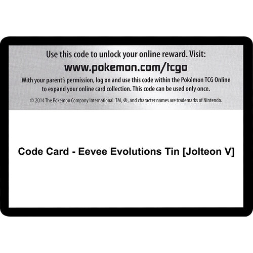 Code Card - Eevee Evolutions Tin [Jolteon V] (Miscellaneous Cards & Products) - PokéBox Australia