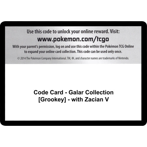 Code Card - Galar Collection [Grookey] - with Zacian V (Miscellaneous Cards & Products) - PokéBox Australia