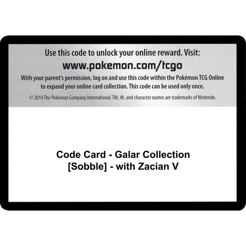 Code Card - Galar Collection [Sobble] - with Zacian V (Miscellaneous Cards & Products) - PokéBox Australia