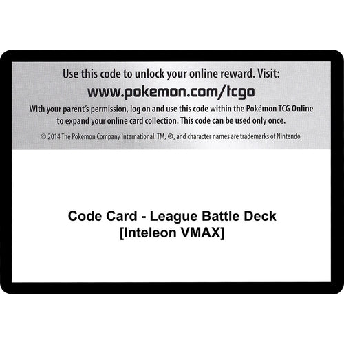 Code Card - League Battle Deck [Inteleon VMAX] (Miscellaneous Cards & Products) - PokéBox Australia