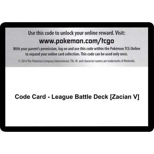Code Card - League Battle Deck [Zacian V] (Miscellaneous Cards & Products) - PokéBox Australia