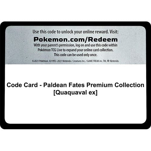 Code Card - Paldean Fates Premium Collection [Quaquaval ex] [SV: Paldean Fates] - PokéBox Australia
