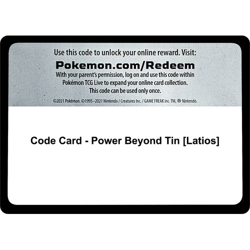 Code Card - Power Beyond Tin [Latios] (Miscellaneous Cards & Products) - PokéBox Australia