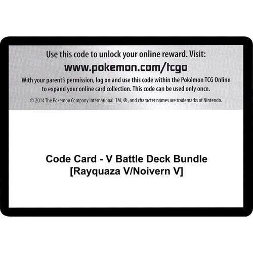 Code Card - V Battle Deck Bundle [Rayquaza V/Noivern V] (Miscellaneous Cards & Products) - PokéBox Australia