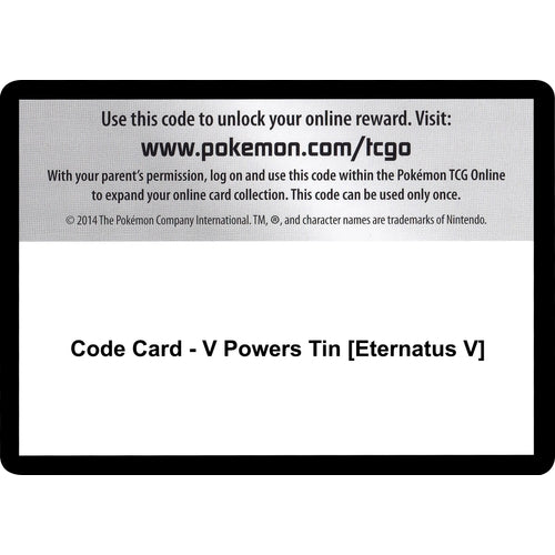 Code Card - V Powers Tin [Eternatus V] (Miscellaneous Cards & Products) - PokéBox Australia