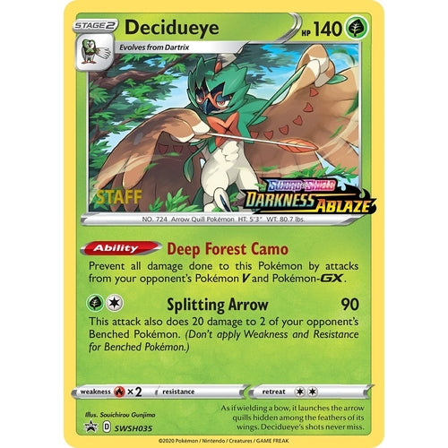 Decidueye - SWSH035 (Prerelease) [Staff] (SWSH035) (SWSH: Sword & Shield Promo Cards) - PokéBox Australia