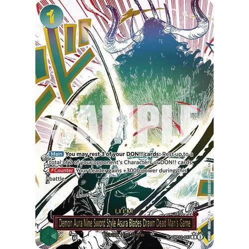 Demon Aura Nine Sword Style Asura Blades Drawn Dead Man's Game (Alternate Art) (OP12 - 037) (Legacy of the Master) - PokéBox Australia
