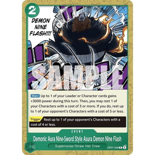Demonic Aura Nine - Sword Style Asura Demon Nine Flash (Reprint) (OP07 - 036) [Starter Deck 24: GREEN Jewelry Bonney] - PokéBox Australia