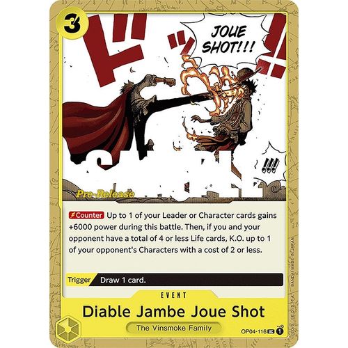 Diable Jambe Joue Shot (OP04 - 116) [Kingdoms of Intrigue Pre - Release Cards] - PokéBox Australia