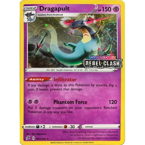 Dragapult - 091/192 [Rebel Clash] (091/192) (Miscellaneous Cards & Products) - PokéBox Australia
