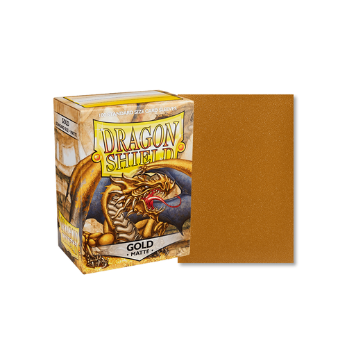 Dragon Shield - Standard Gold Matte Sleeves 100 pack - PokéBox Australia
