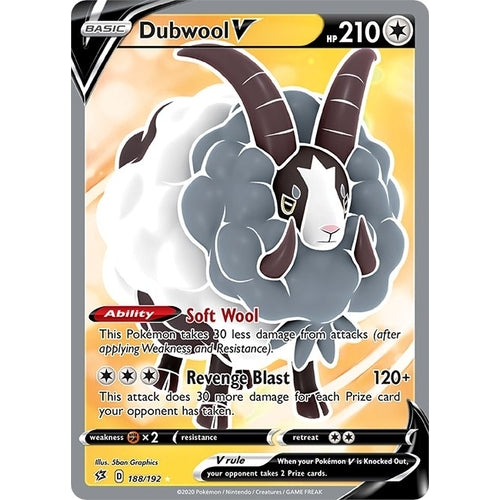 Dubwool V (Full Art) (188/192) (SWSH02: Rebel Clash) - PokéBox Australia