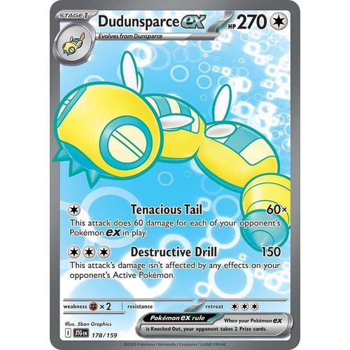 Dudunsparce ex (178/159) (SV09: Journey Together) - PokéBox Australia