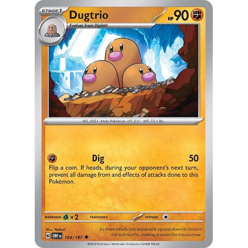 Dugtrio (104/197) [SV03: Obsidian Flames] - PokéBox Australia