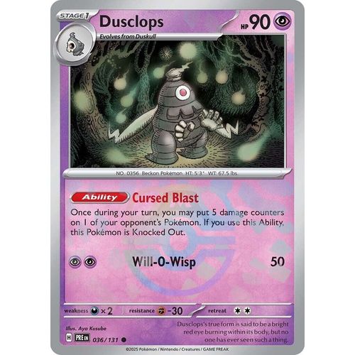 Dusclops (Master Ball Pattern) (036/131) [SV: Prismatic Evolutions] - PokéBox Australia