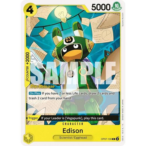 Edison (OP07 - 100) [500 Years in the Future Pre - Release Cards] - PokéBox Australia