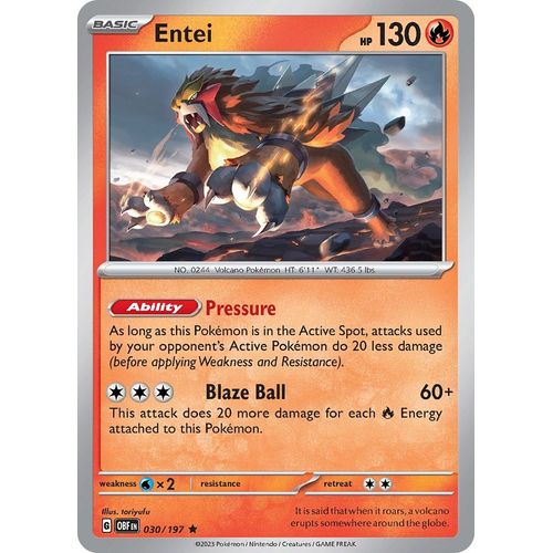 Entei (030/197) [SV03: Obsidian Flames] - PokéBox Australia