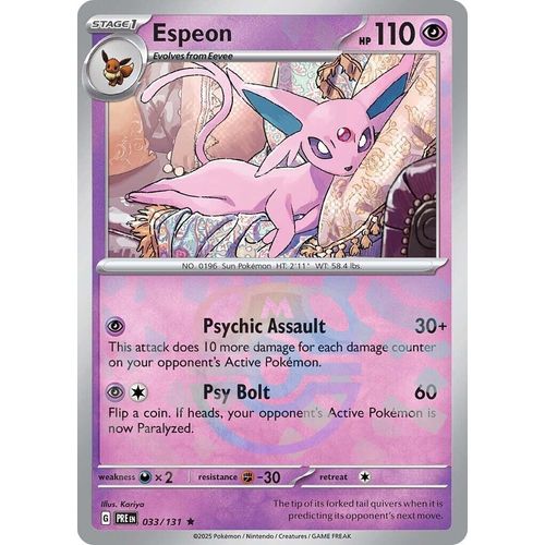 Espeon (Master Ball Pattern) (033/131) [SV: Prismatic Evolutions] - PokéBox Australia