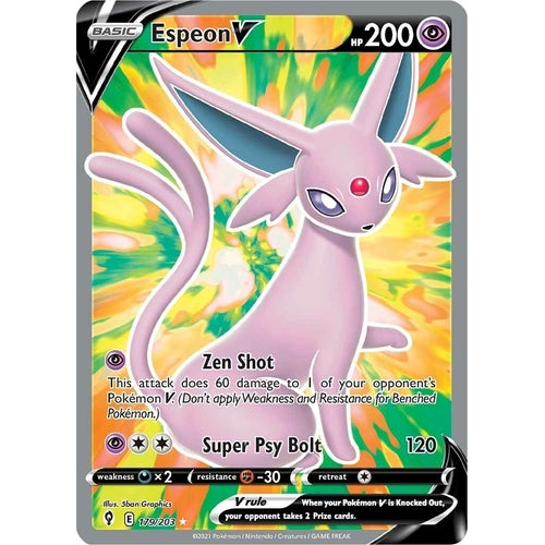 Espeon V (Full Art) (179/203) (SWSH07: Evolving Skies) - PokéBox Australia