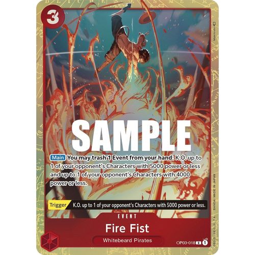 Fire Fist (Alternate Art) (OP03 - 018) [Pillars of Strength] - PokéBox Australia