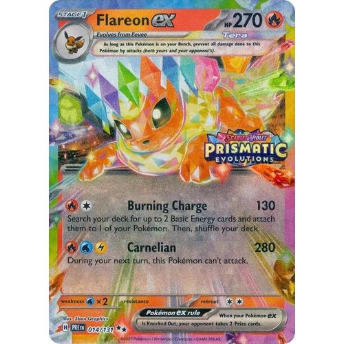 Flareon ex - 014/131 (Prismatic Evolutions Stamp) (014/131) (Miscellaneous Cards & Products) - PokéBox Australia