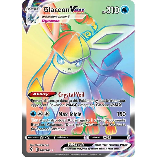 Glaceon VMAX (Secret) (208/203) (SWSH07: Evolving Skies) - PokéBox Australia