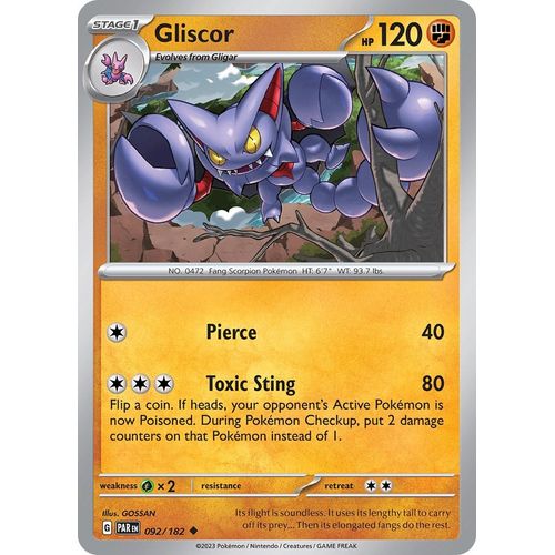 Gliscor (092/182) [SV04: Paradox Rift] - PokéBox Australia