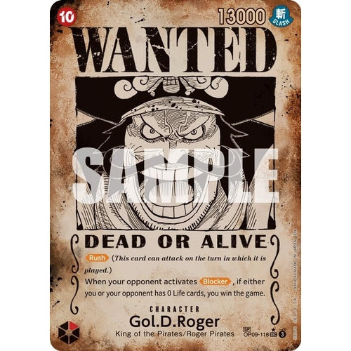 Gol.D.Roger - OP09 - 118 (SP) (Wanted Poster) (OP09 - 118) (Carrying On His Will) - PokéBox Australia