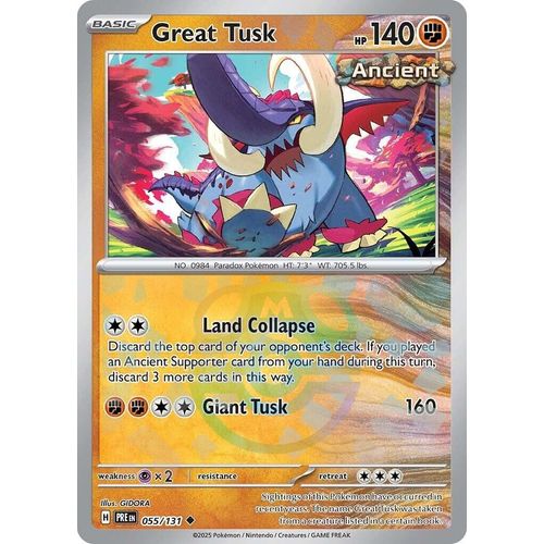 Great Tusk (Master Ball Pattern) (055/131) [SV: Prismatic Evolutions] - PokéBox Australia