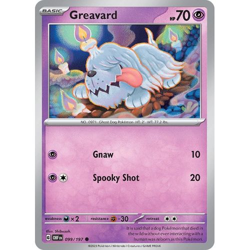 Greavard (099/197) [SV03: Obsidian Flames] - PokéBox Australia