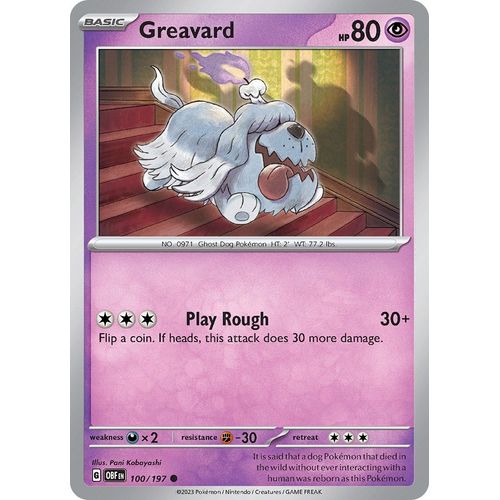 Greavard (100/197) [SV03: Obsidian Flames] - PokéBox Australia