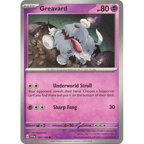 Greavard (105/198) [SV01: Scarlet & Violet Base Set] - PokéBox Australia