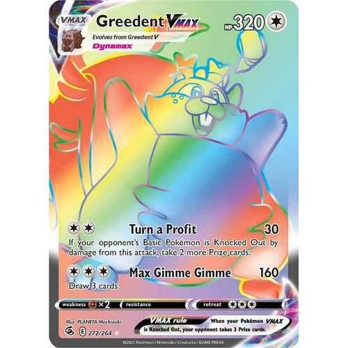 Greedent VMAX (Secret) (272/264) (SWSH08: Fusion Strike) - PokéBox Australia