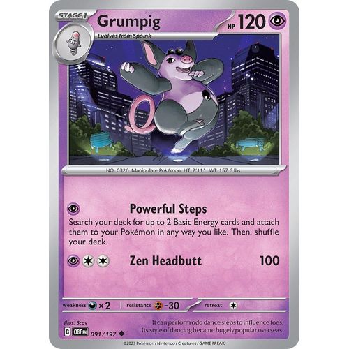 Grumpig (091/197) [SV03: Obsidian Flames] - PokéBox Australia