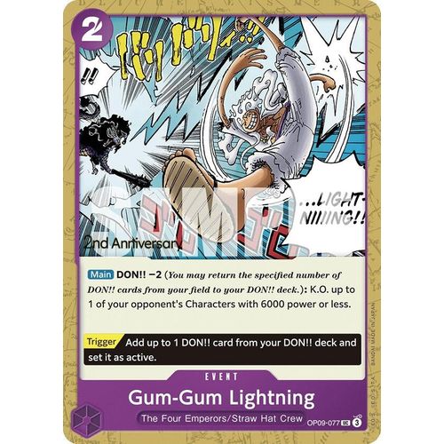 Gum - Gum Lightning (OP09 - 077) [Emperors in the New World: 2nd Anniversary Tournament Cards] - PokéBox Australia
