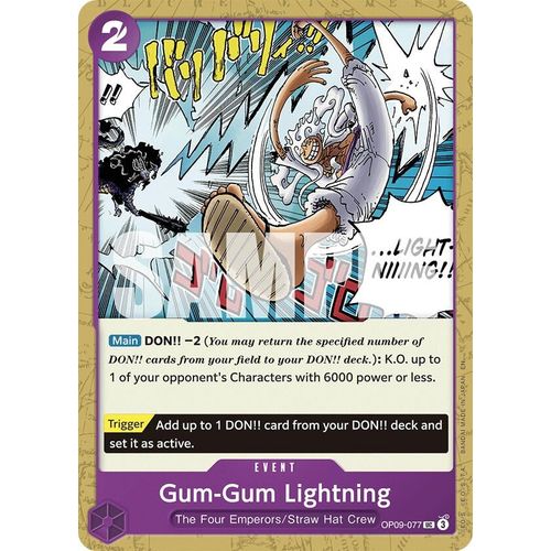 Gum - Gum Lightning (Reprint) (OP09 - 077) [Starter Deck 26: PURPLE/BLACK Monkey.D.Luffy] - PokéBox Australia