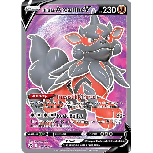 Hisuian Arcanine V (Full Art) (179/195) (SWSH12: Silver Tempest) - PokéBox Australia