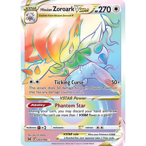 Hisuian Zoroark VSTAR (Secret) (203/196) (SWSH11: Lost Origin) - PokéBox Australia