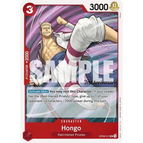 Hongo (OP09 - 011) [Emperors in the New World: 2nd Anniversary Tournament Cards] - PokéBox Australia