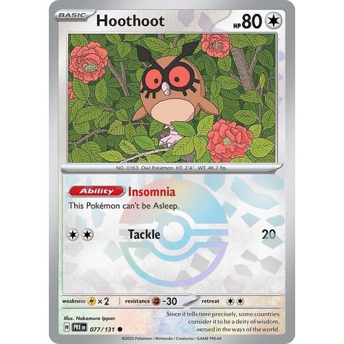 Hoothoot (Poke Ball Pattern) (077/131) [SV: Prismatic Evolutions] - PokéBox Australia