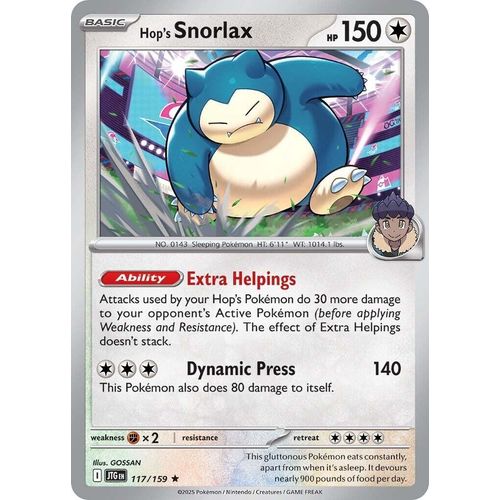 Hop's Snorlax (117/159) (SV09: Journey Together) - PokéBox Australia