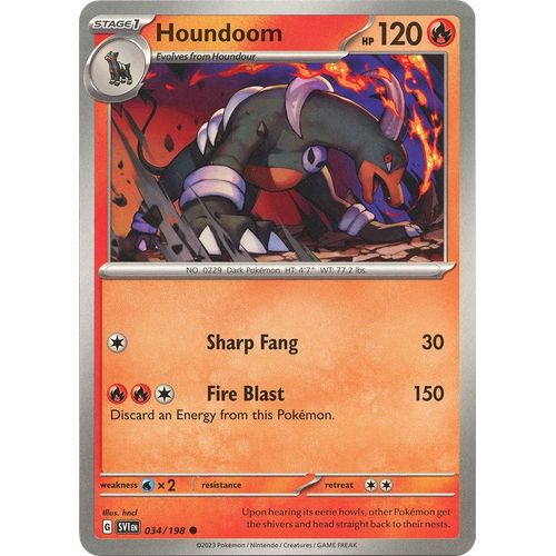 Houndoom (034/198) [SV01: Scarlet & Violet Base Set] - PokéBox Australia