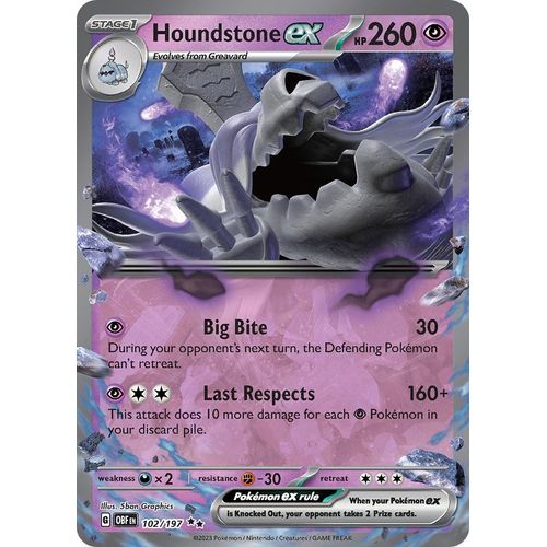 Houndstone ex (102/197) [SV03: Obsidian Flames] - PokéBox Australia